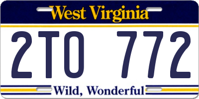 WV license plate 2TO772