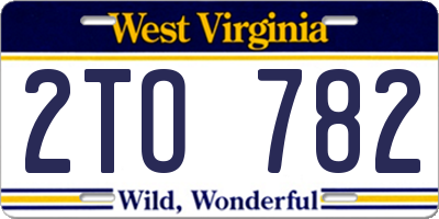 WV license plate 2TO782
