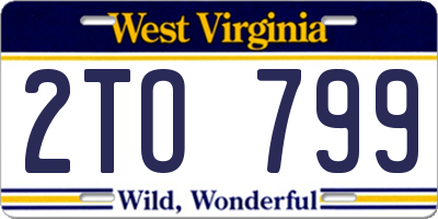WV license plate 2TO799