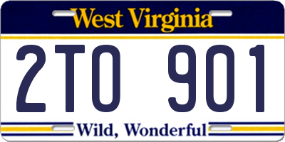 WV license plate 2TO901