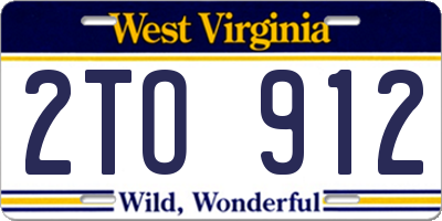 WV license plate 2TO912