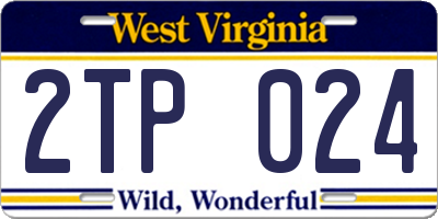 WV license plate 2TP024