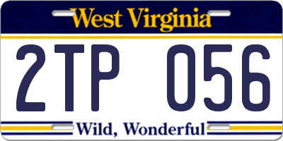 WV license plate 2TP056