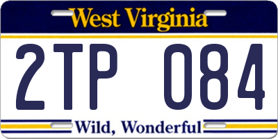 WV license plate 2TP084