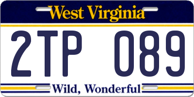 WV license plate 2TP089