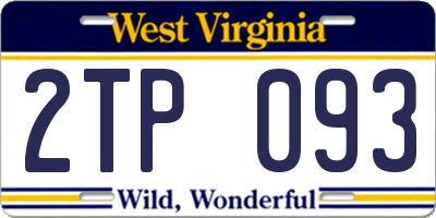WV license plate 2TP093