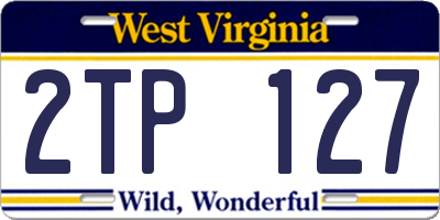 WV license plate 2TP127