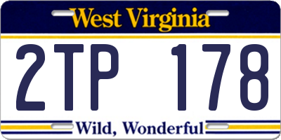 WV license plate 2TP178
