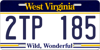 WV license plate 2TP185