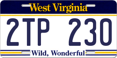 WV license plate 2TP230