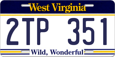 WV license plate 2TP351