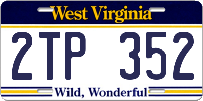 WV license plate 2TP352