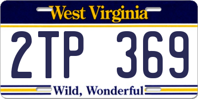 WV license plate 2TP369