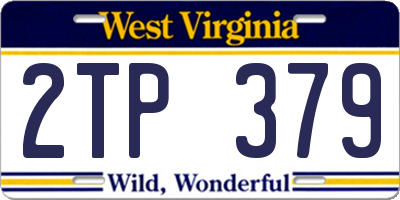 WV license plate 2TP379