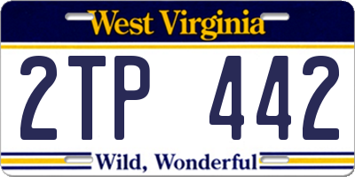 WV license plate 2TP442