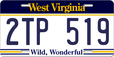 WV license plate 2TP519