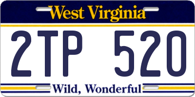 WV license plate 2TP520