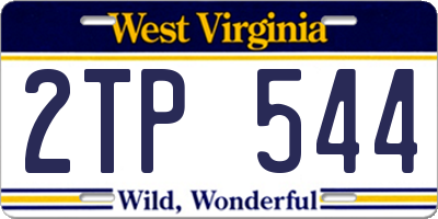 WV license plate 2TP544