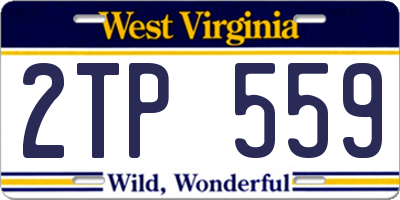 WV license plate 2TP559