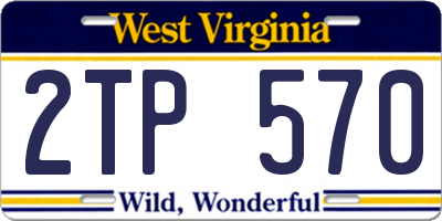 WV license plate 2TP570