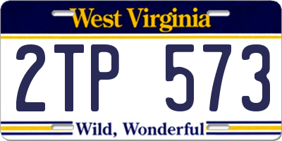 WV license plate 2TP573