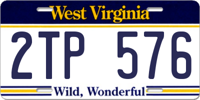 WV license plate 2TP576