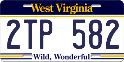 WV license plate 2TP582