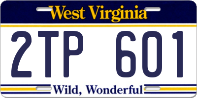 WV license plate 2TP601