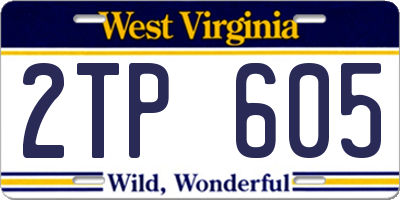 WV license plate 2TP605