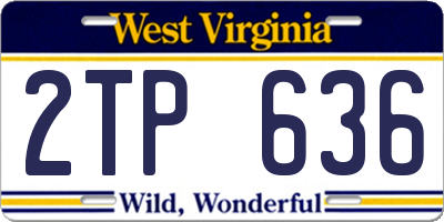 WV license plate 2TP636