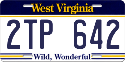 WV license plate 2TP642
