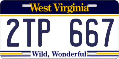 WV license plate 2TP667