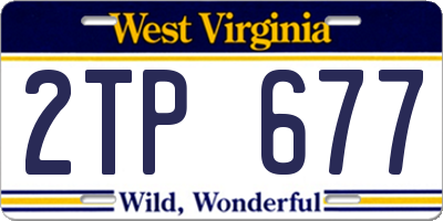 WV license plate 2TP677