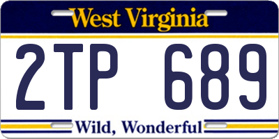 WV license plate 2TP689
