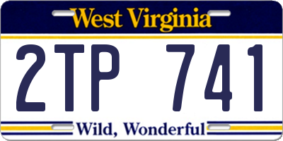 WV license plate 2TP741