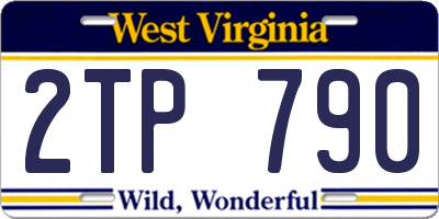 WV license plate 2TP790