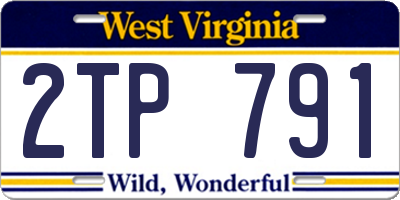 WV license plate 2TP791