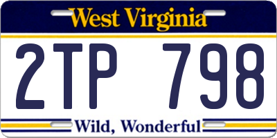 WV license plate 2TP798