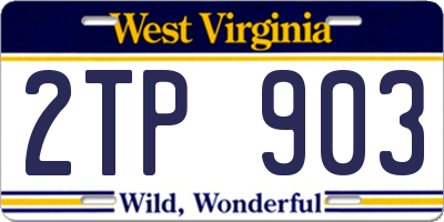 WV license plate 2TP903