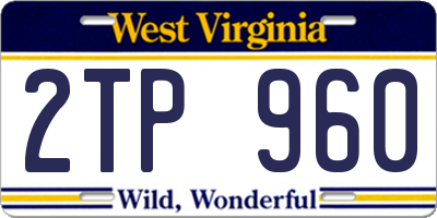 WV license plate 2TP960