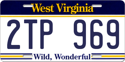 WV license plate 2TP969