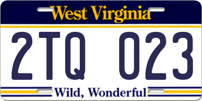 WV license plate 2TQ023