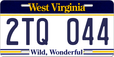 WV license plate 2TQ044
