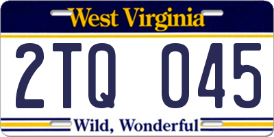 WV license plate 2TQ045