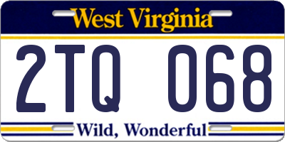 WV license plate 2TQ068