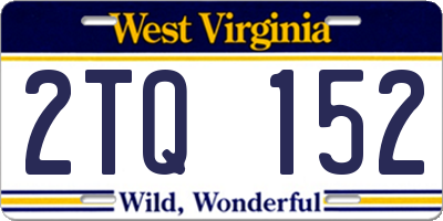 WV license plate 2TQ152