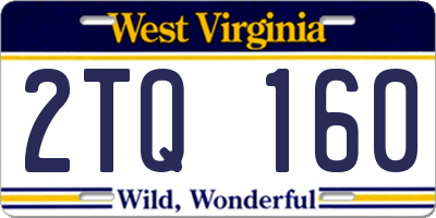 WV license plate 2TQ160