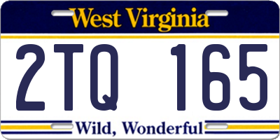 WV license plate 2TQ165