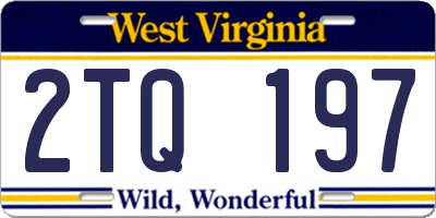 WV license plate 2TQ197