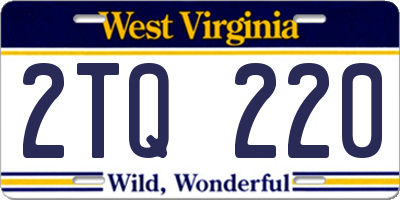 WV license plate 2TQ220